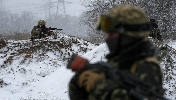 Силы АТО в районе Дебальцево, 16 февраля 2015 года.