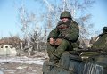 Ополченец ДНР в Никишино Донецкой области 17 февраля 2015 года