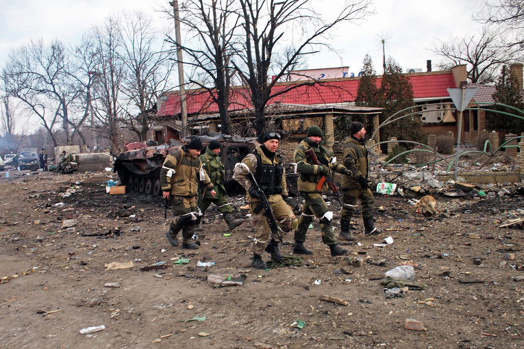 Ополченцы в Дебальцево, 19 февраля 2015