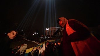 Траурные мероприятия на Майдане Незалежности, посвященные поминовению памяти погибших во время событий 20 февраля 2014 года