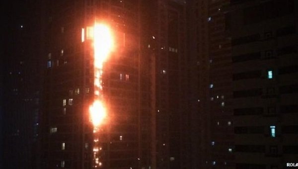 Пожар в небоскребе Torch в Дубае