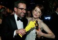 Стив Кэрелл и Джулиана Мур за кулисами премии Оскар, 22 февраля 2015