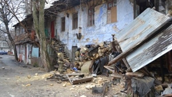 Обрушение аварийного дома в Одессе