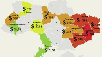 Карта курса доллара в регионах. Инфографика