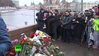 Акция памяти Бориса Немцова в Москве. Видео