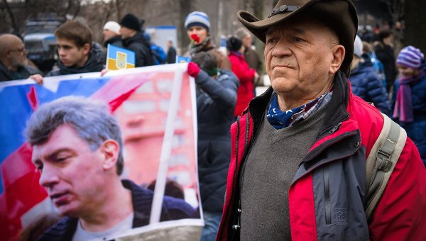 Траурное шествие в память о политике Б.Немцове