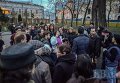Снос забора вокруг сквера на Контрактовой площади в Киеве