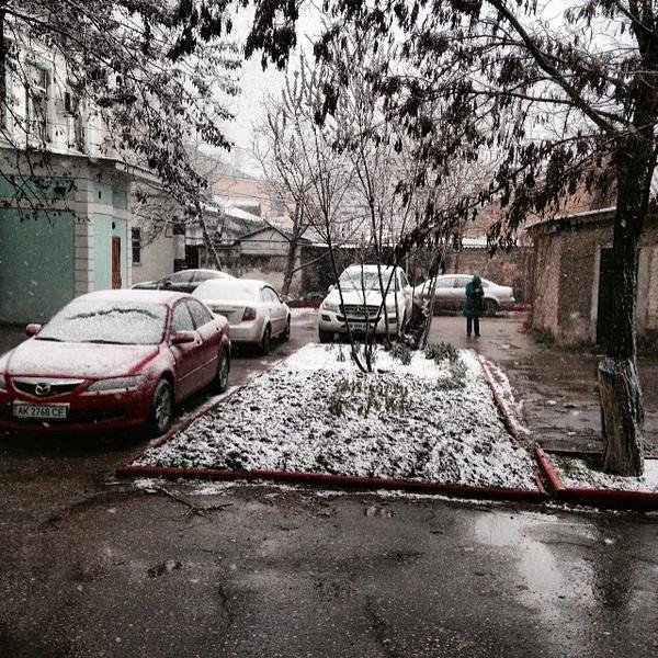 Снегопад в Феодосии