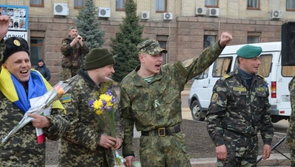 Встреча демобилизованных бойцов ВСУ в Кировограде
