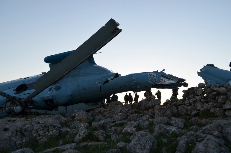 Разбившийся вертолет армии президента Сирии Асада