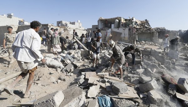 Последствия авиаудара по Йемену