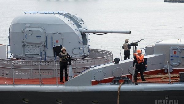 Флагман ВМС Украины, фрегат Гетман Сагайдачный (U130) в Одессе. Архивное фото