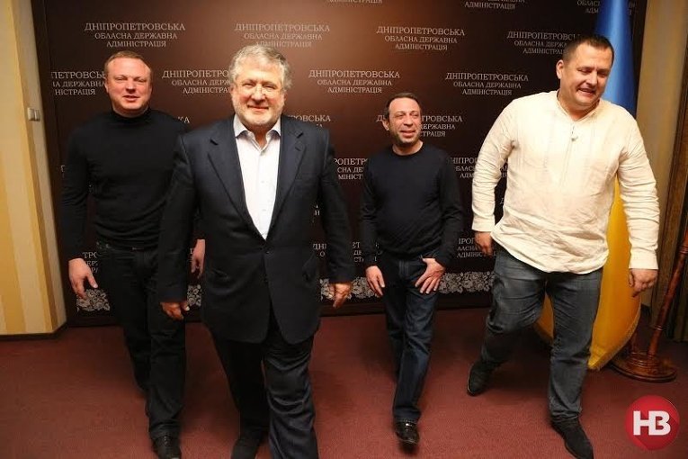 Святослав Олийнык, Игорь Коломойский, Геннадий Корбан и Борис Филатов (слева направо)