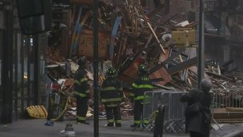 Пожар в Нью-Йорке уничтожил три здания. Видео