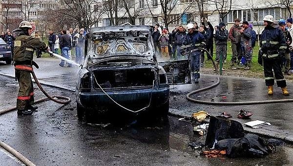 Автомобиль сгорел в Киеве. Архивное фото
