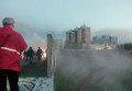 Место столкновений в Киеве возле стройплощадки