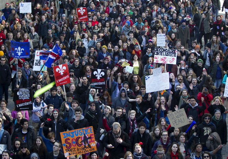 В Монреале тысячи студентов протестуют против политики жесткой экономии