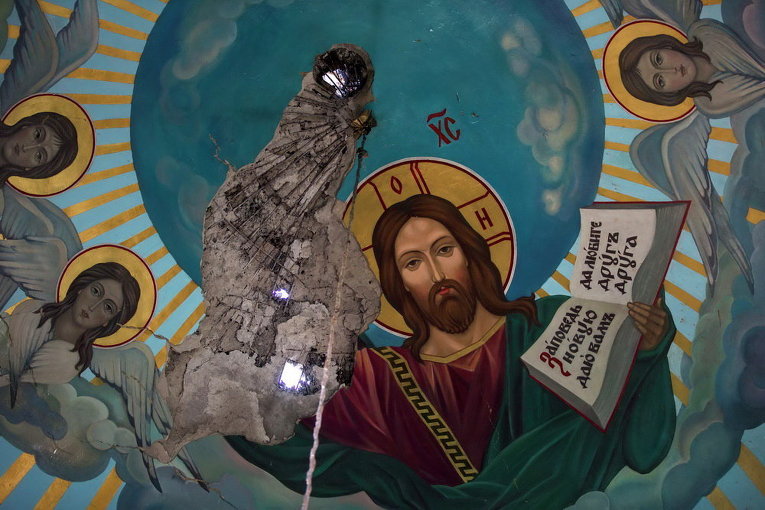 Церковь в Октябрьском районе Донецка, 9 марта 2015 г