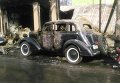 Сгоревшие ретро-автомобили в Одессе