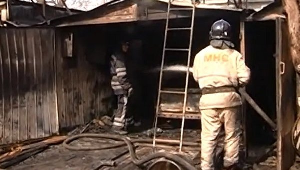 Пожар в гаражном кооперативе в Одессе