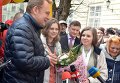 Поздравить чемпионку прибыл и мэр Львова Андрей Содовый