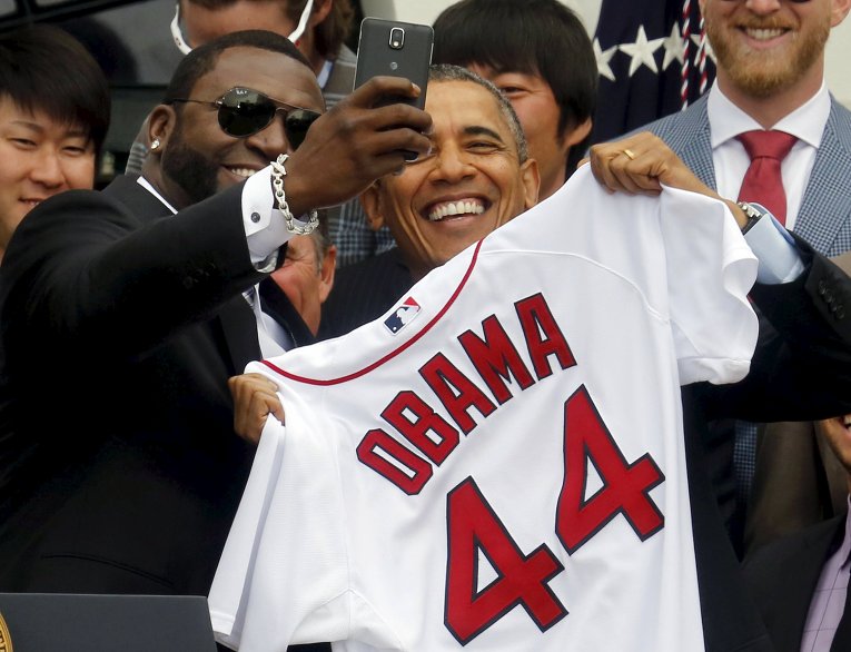 Президент США Барак Обама и бейсболист Дэвид Ортис