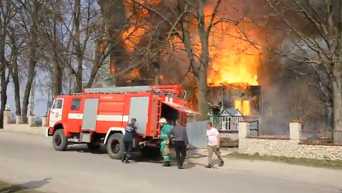 Пожар в храме в Тернопольской области. Видео