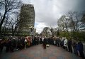 Участники митинга в защиту памятника генералу Ватутину в Киеве