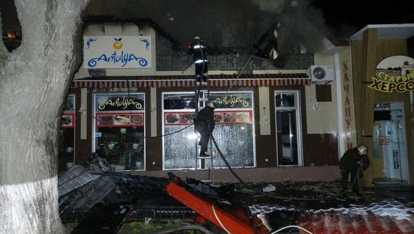 Пожар в херсонском кафе