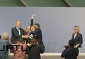 Активистка FEMEN прервала пресс-конференцию главы ЕЦБ, Видео