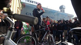 Виталий Кличко принял участие в акции Велосипедом на работу
