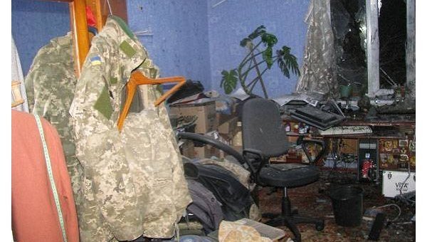 Место взрыва гранаты в жилом доме в Сумской области