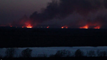 Масштабный пожар в заповедной зоне в Одесской области
