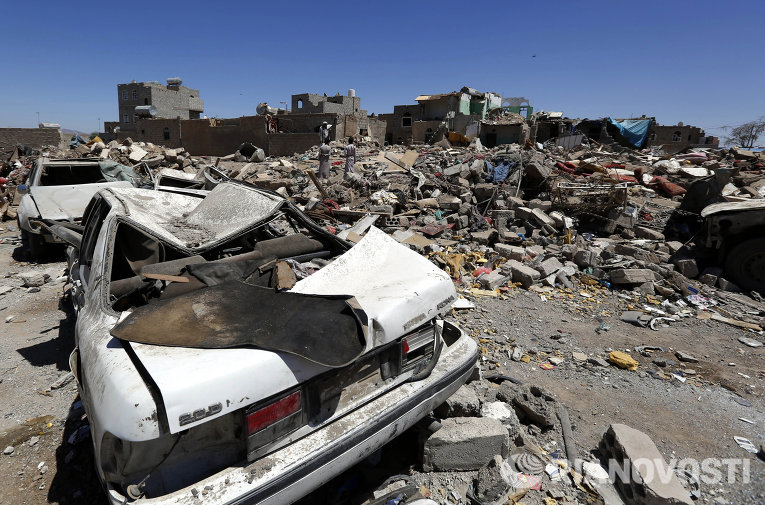 Последствия авианалетов коалиции в Йемене