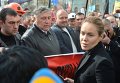 Народный депутат Наталья Королевская на акции протеста шахтеров под Верховной Радой