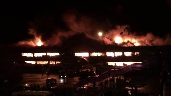 Пожар в ТЦ в Алма-Ате. Видео