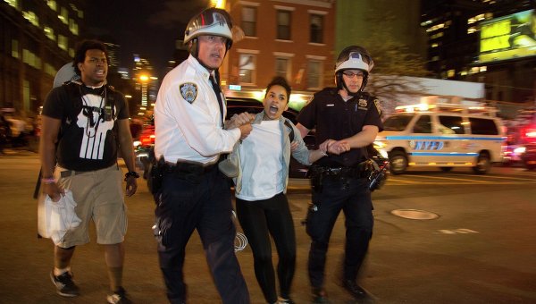 Задержания в ходе протестов в Нью-Йорке
