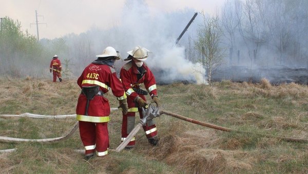 Тушение лесных пожаров в зоне ЧАЭС