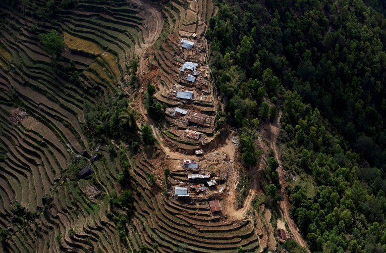 Разрушения в Непале с высоты птичьего полета