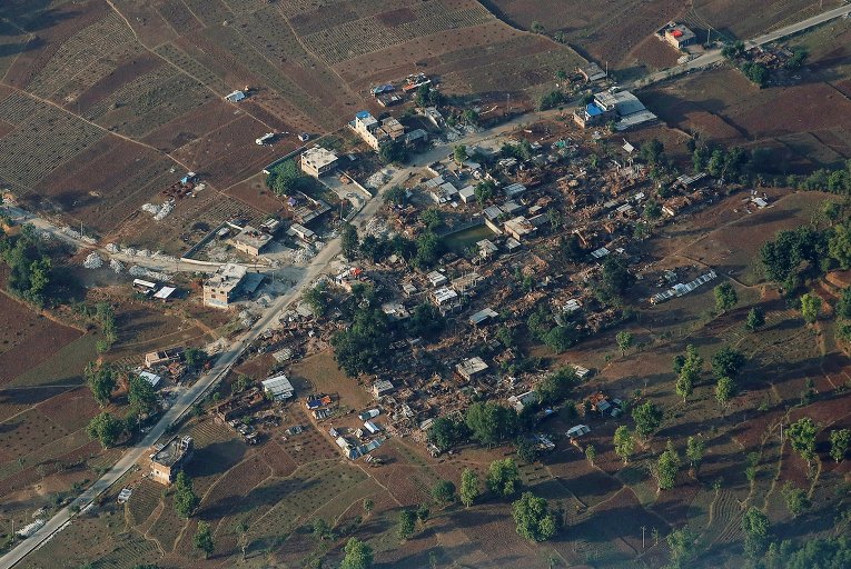 Разрушения в Непале с высоты птичьего полета
