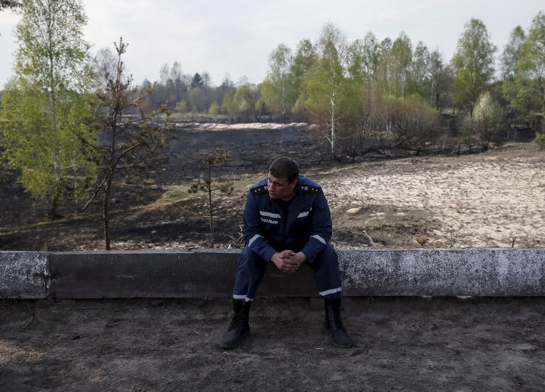 Пожарный в Лубянке близ Чернобыля