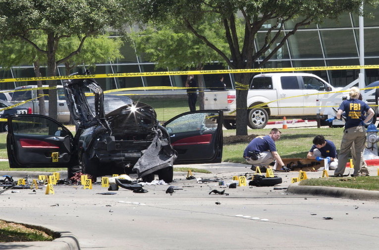 На месте убийства боевиков в Техасе
