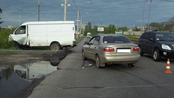 Место аварии в Харькове