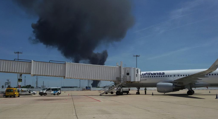 Место падения самолета Airbus A400M в Севилье