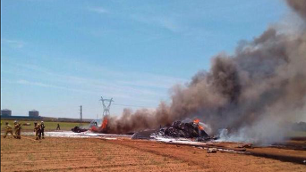 Место падения самолета Airbus A400M в Севилье