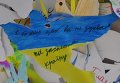 Бумажный голубь во время акции, приуроченной к 70-летию Победы