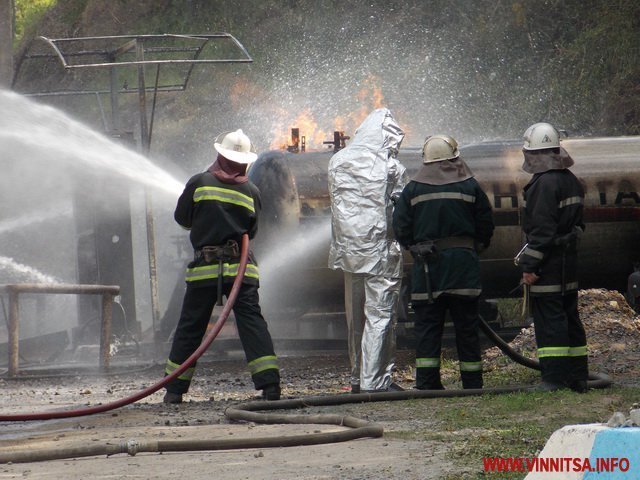 Тушение пожара на газовой АЗС в Виннице