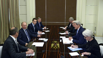Встреча президента России В.Путина с госсекретарем США Д.Керри