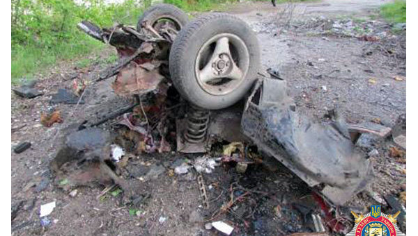 Взрыв автомобиля в Донецкой области