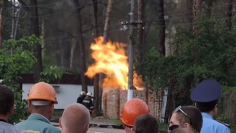 Возгорание газопровода в Ирпене. Видео